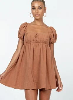 Princess Polly Let'S Dance Mini Dress  Brown New
