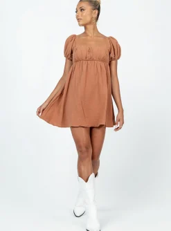 Princess Polly Let'S Dance Mini Dress  Brown New