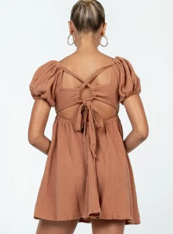 Princess Polly Let'S Dance Mini Dress  Brown New