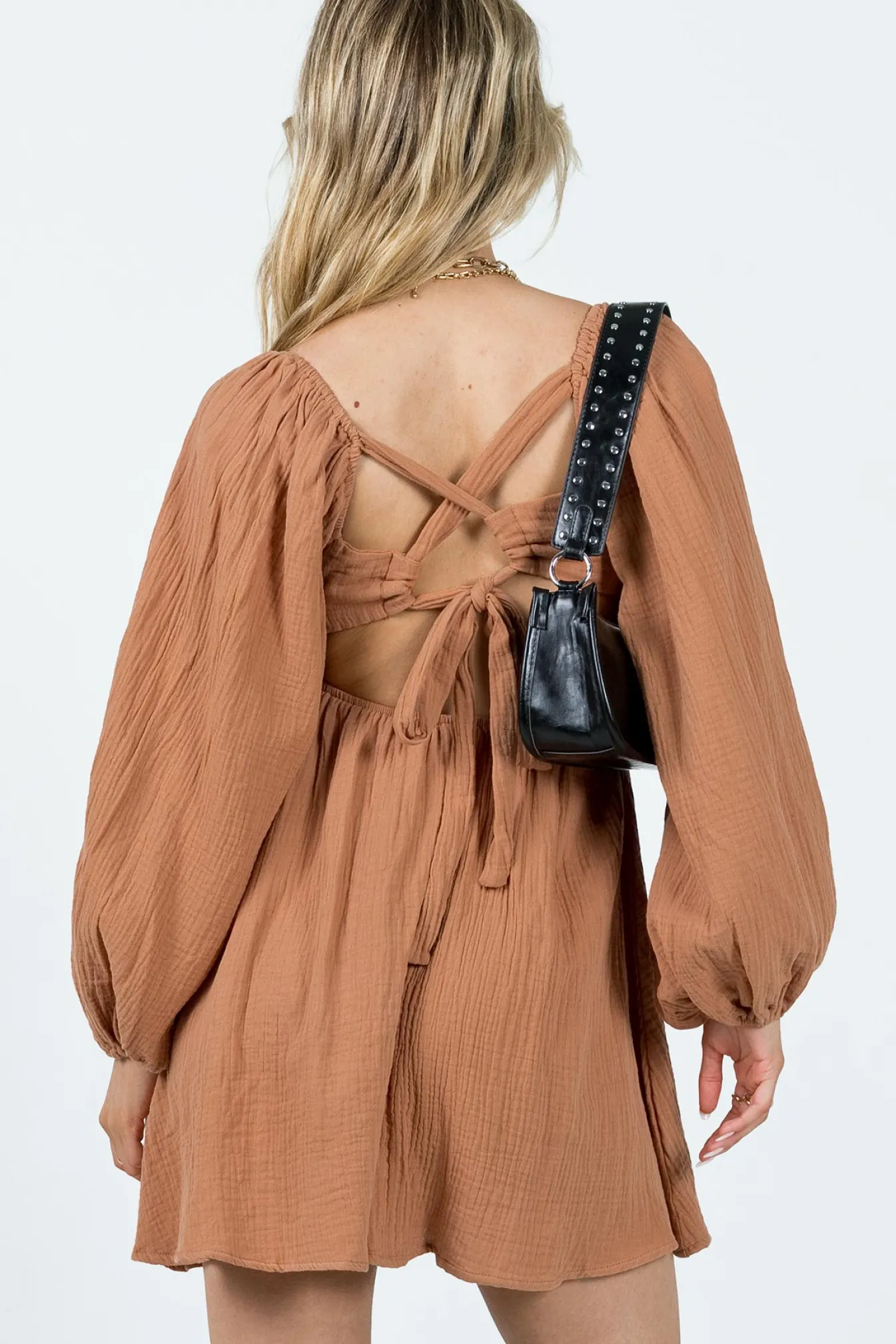 Princess Polly Let'S Dance Mini Long Sleeve Dress Rust Orange Sale
