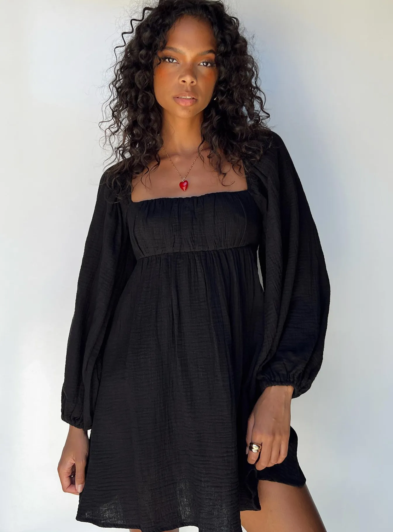 Princess Polly Let'S Dance Mini Long Sleeve Dress Black Flash Sale