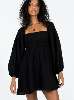 Princess Polly Let'S Dance Mini Long Sleeve Dress Black Flash Sale
