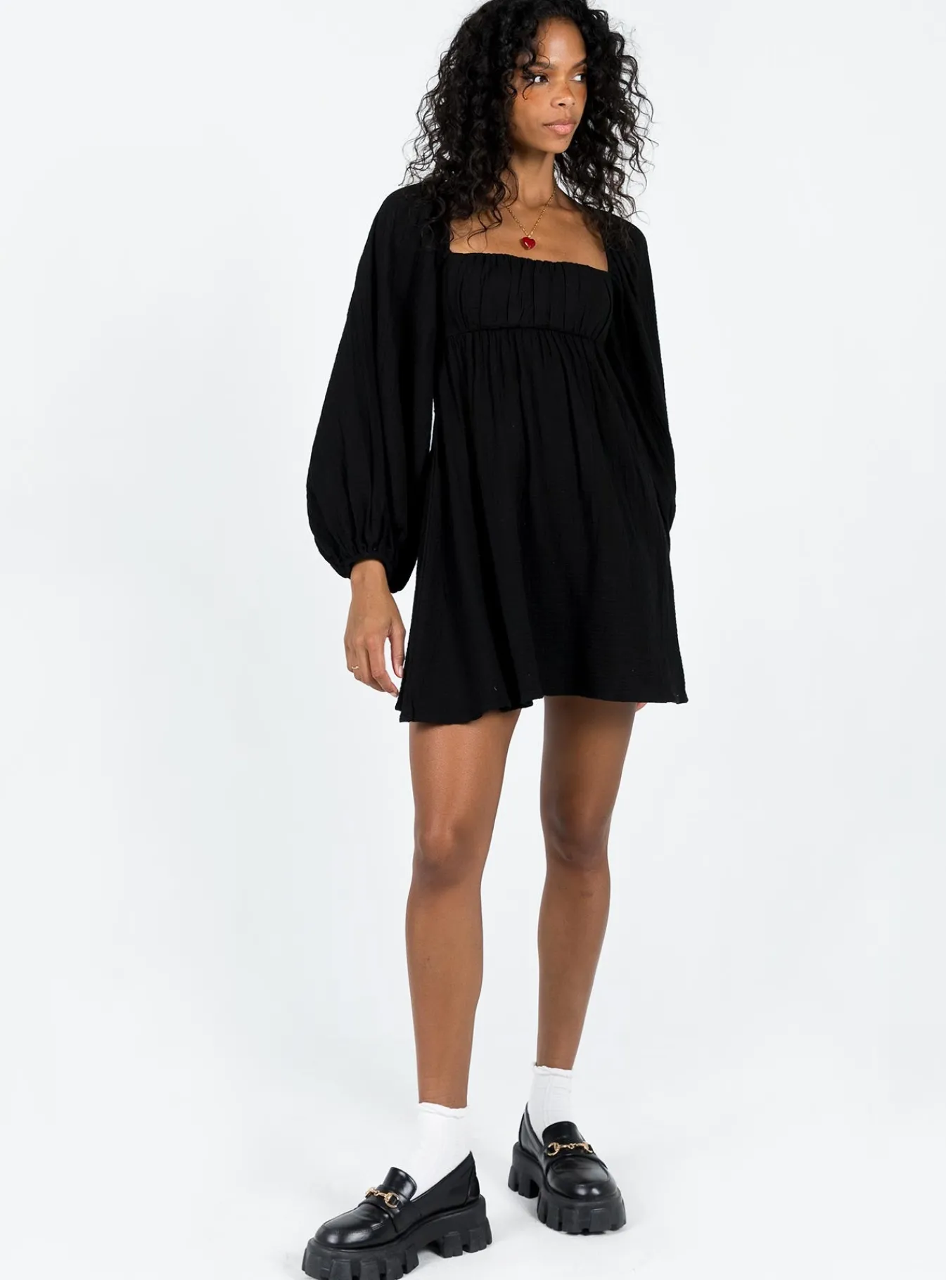 Princess Polly Let'S Dance Mini Long Sleeve Dress Black Flash Sale