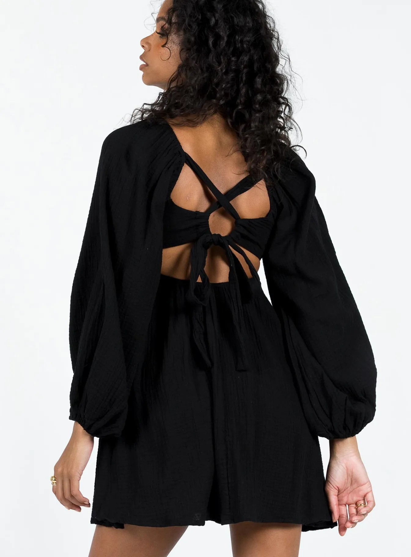 Princess Polly Let'S Dance Mini Long Sleeve Dress Black Flash Sale