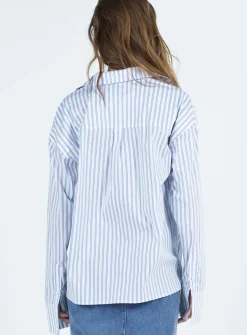 Princess Polly Letters To You Shirt Blue Stripe Online