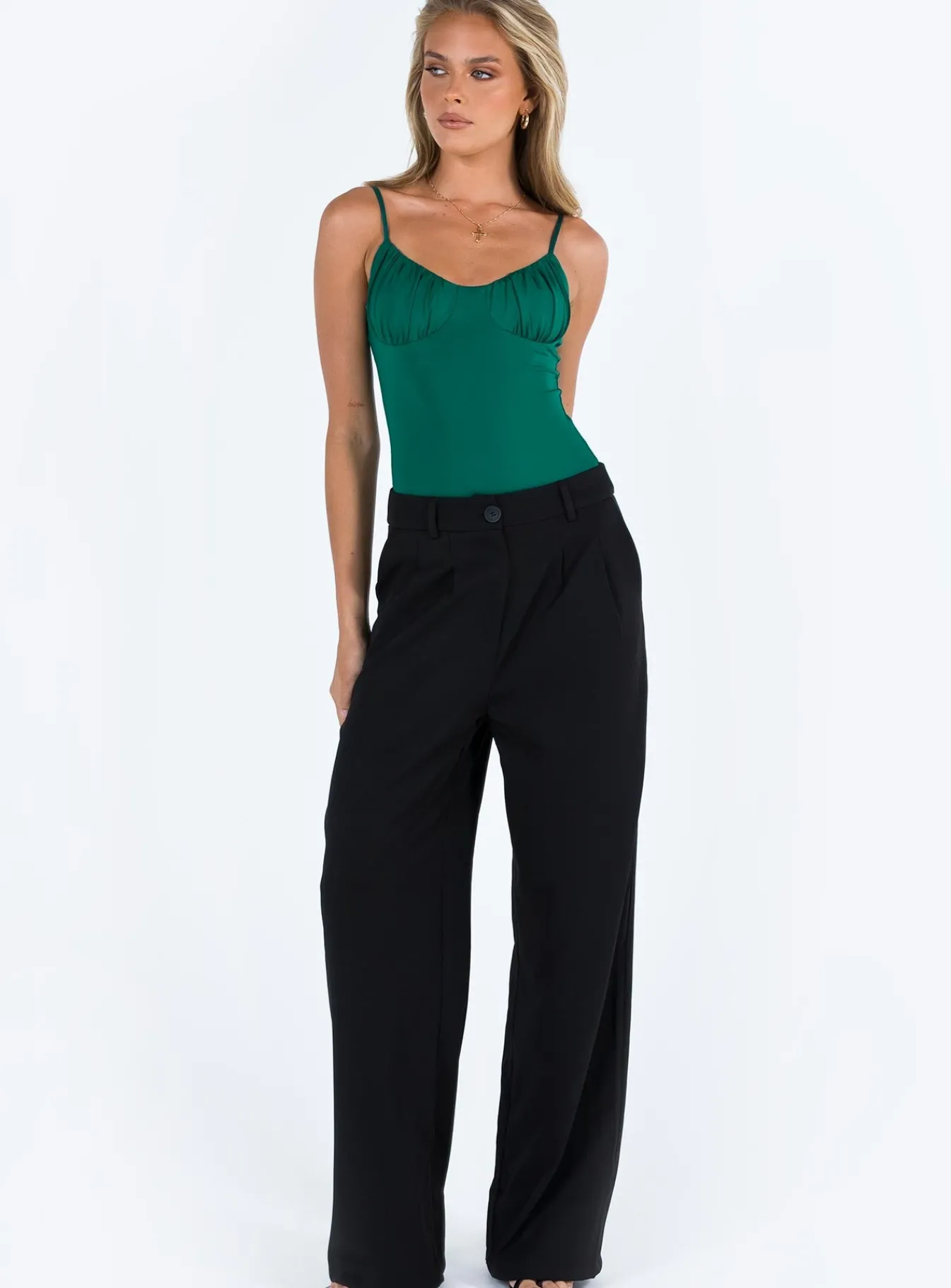 Princess Polly Levey Bodysuit Green Outlet