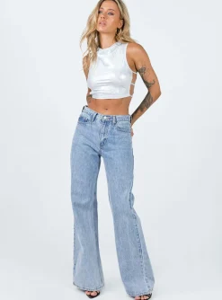 Princess Polly Levins Top Silver Sale