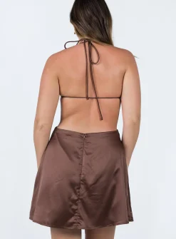 Princess Polly Lexie Mini Dress  Brown Flash Sale