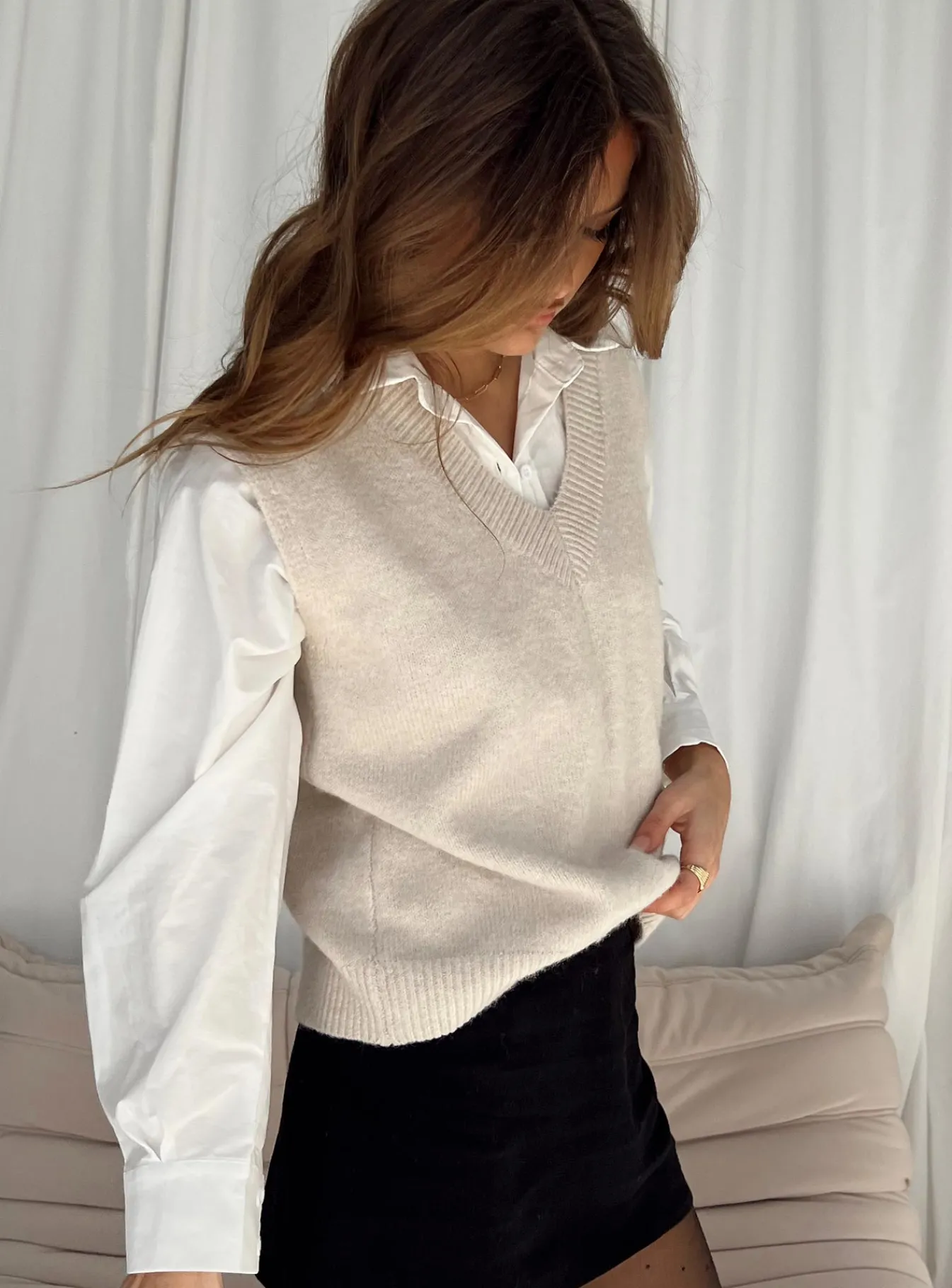 Princess Polly Lexie Sweater Vest Cream Cheap