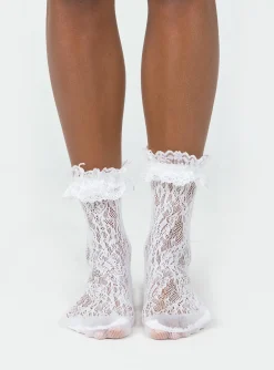 Princess Polly Liani Ruffle Socks  White Outlet