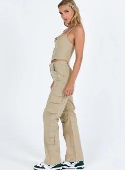 Princess Polly Libbie Pants  Taupe Flash Sale