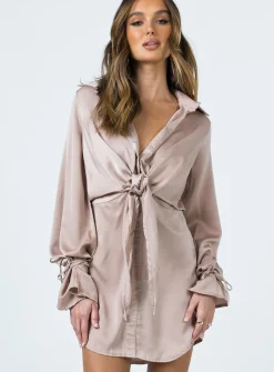 Princess Polly Liberty Mini Dress  Beige Shop