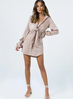 Princess Polly Liberty Mini Dress  Beige Shop