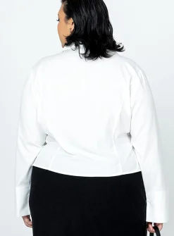 Princess Polly Lida Long Sleeve Topcurve   White Sale