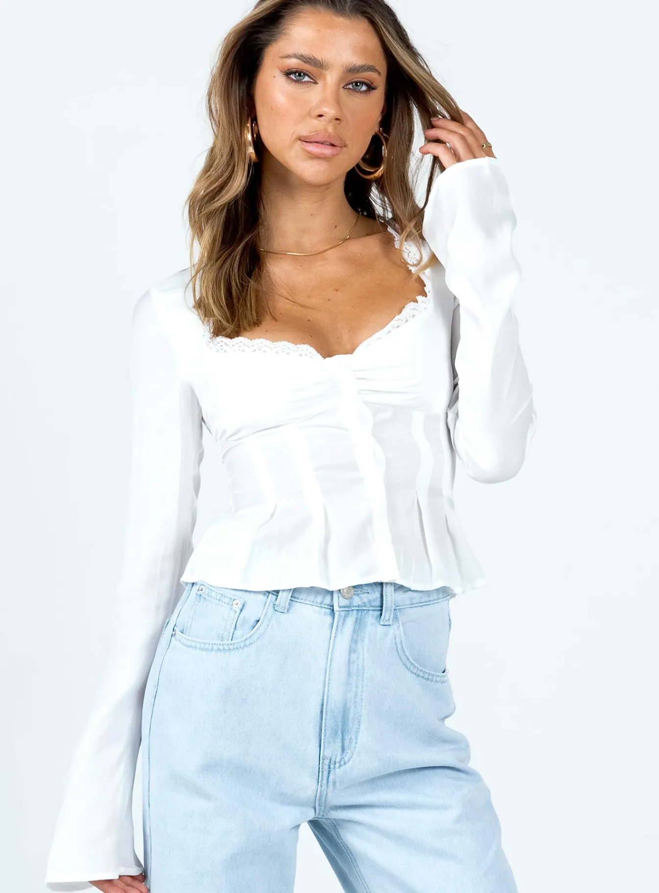 Princess Polly Lil Sweetheart Top Ivory Outlet