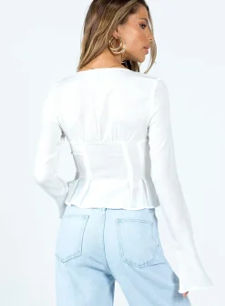 Princess Polly Lil Sweetheart Top Ivory Outlet