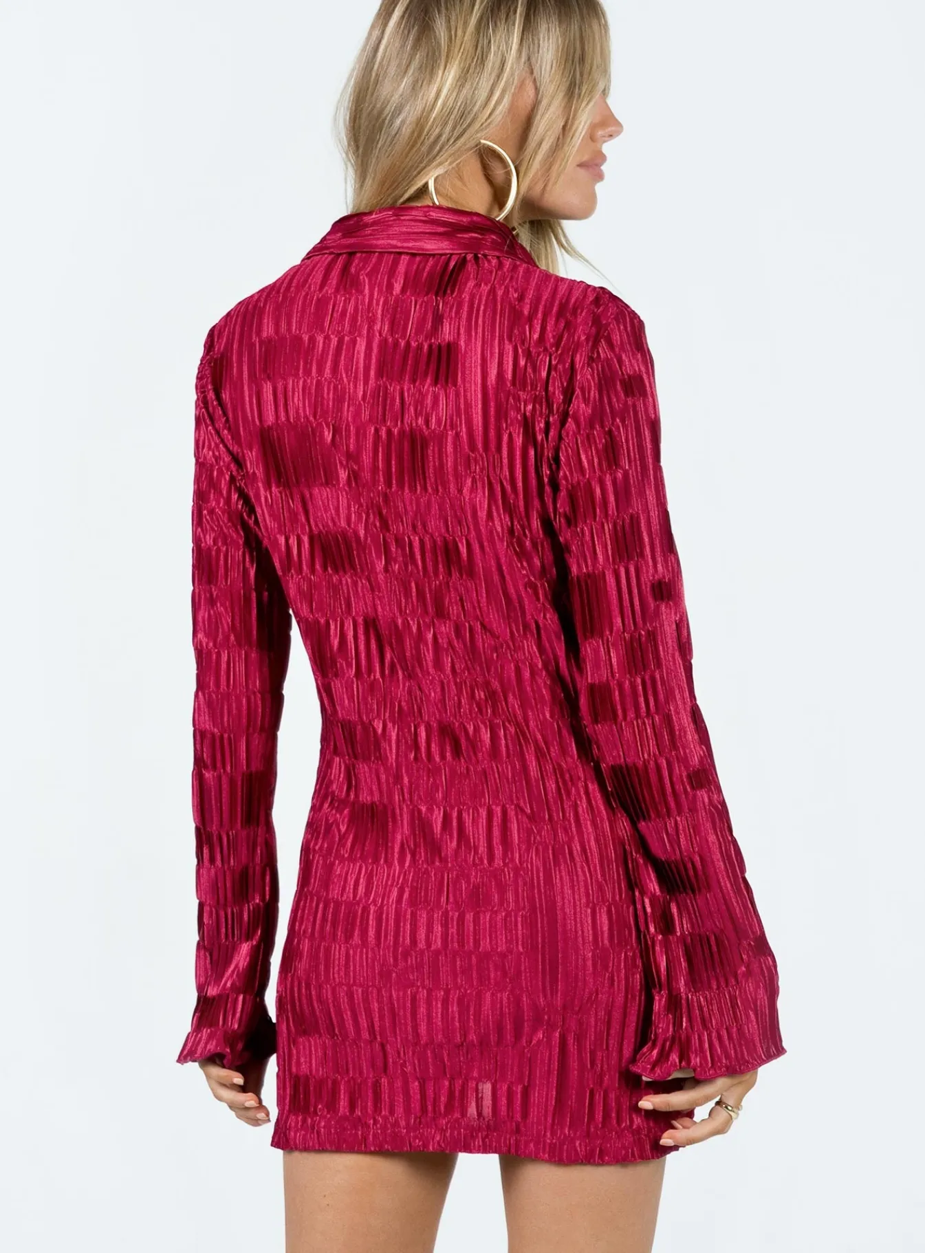 Princess Polly Lila Shirt Dress Burgundy New