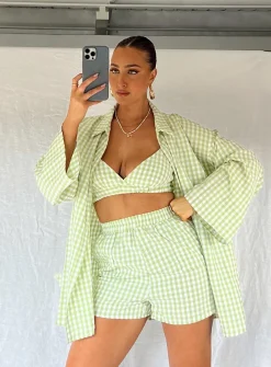 Princess Polly Lillia Set/ White   Green Flash Sale