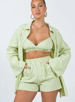 Princess Polly Lillia Set/ White   Green Flash Sale
