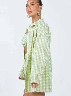 Princess Polly Lillia Set/ White Green Flash Sale