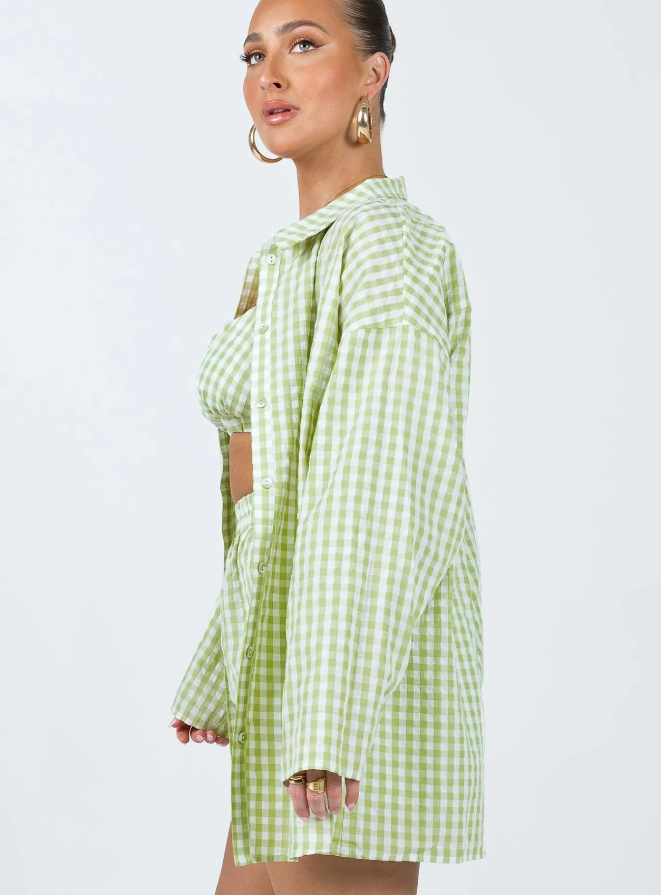Princess Polly Lillia Set/ White Green Flash Sale