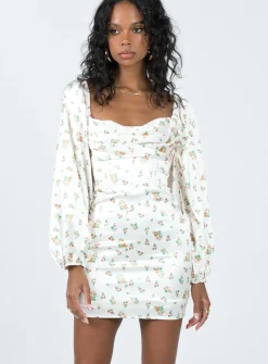 Princess Polly Lillie Long Sleeve Mini Dress  Floral Flash Sale