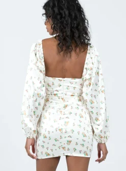 Princess Polly Lillie Long Sleeve Mini Dress  Floral Flash Sale