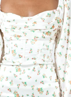 Princess Polly Lillie Long Sleeve Mini Dress  Floral Flash Sale