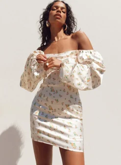 Princess Polly Lillie Long Sleeve Mini Dress  Floral Flash Sale