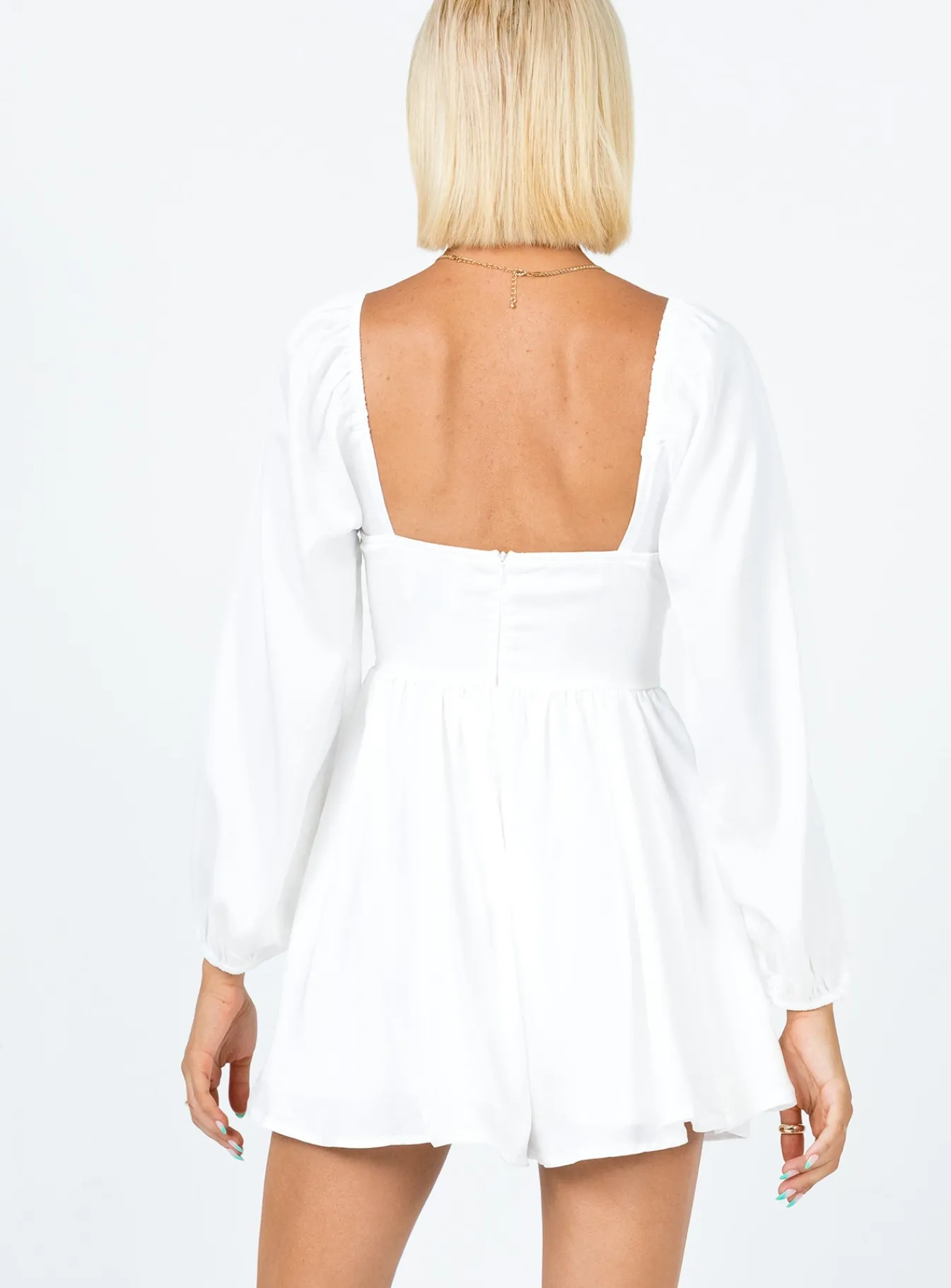 Princess Polly Lillie Long Sleeve Romper White Sale