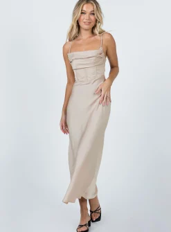 Princess Polly Lillie Midi Dress  Beige Online
