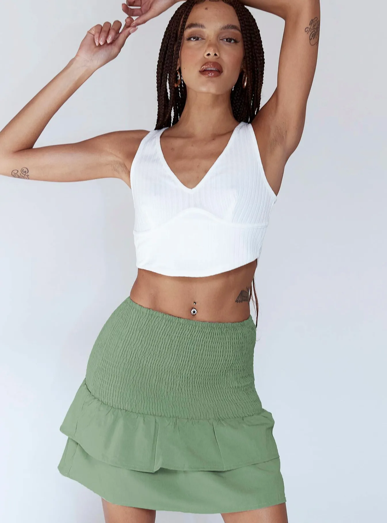 Princess Polly Lillie Mini Skirt Green Store