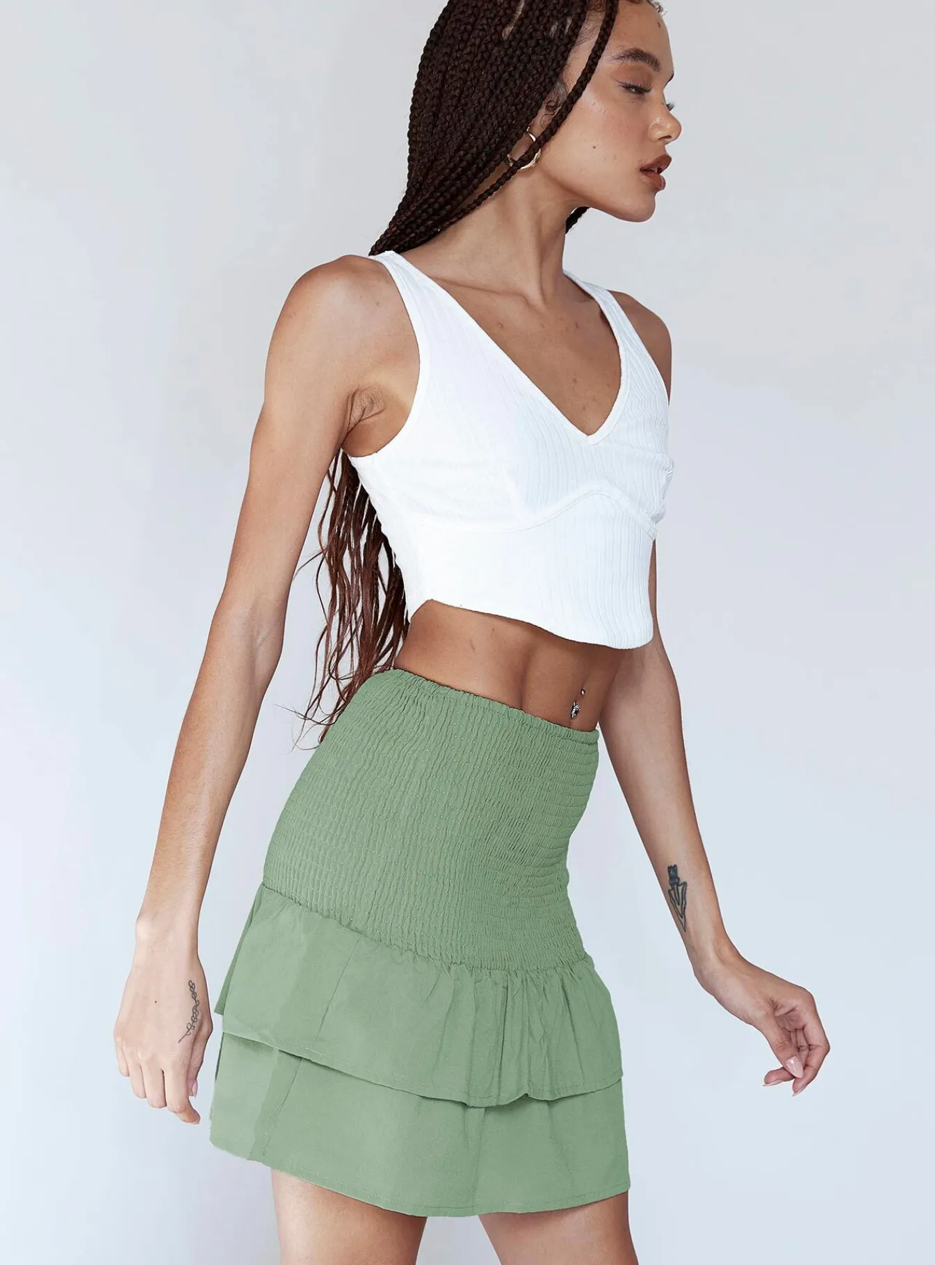 Princess Polly Lillie Mini Skirt Green Store