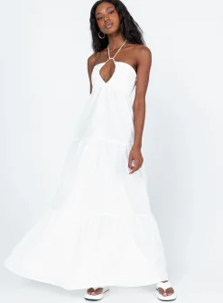 Princess Polly Lincoln Maxi Dress  White Clearance