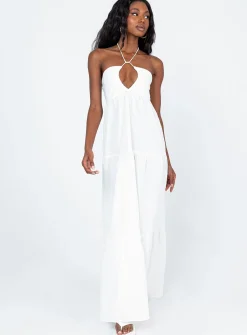 Princess Polly Lincoln Maxi Dress  White Clearance