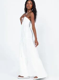 Princess Polly Lincoln Maxi Dress  White Clearance