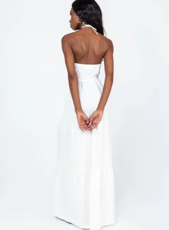 Princess Polly Lincoln Maxi Dress  White Clearance