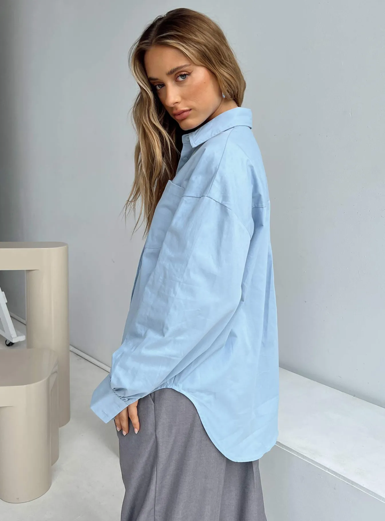 Princess Polly Lindford Shirt Blue Clearance