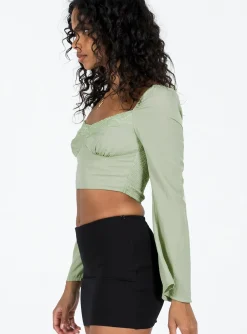 Princess Polly Linero Top Green Mint Green Hot