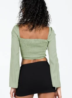 Princess Polly Linero Top Green Mint Green Hot