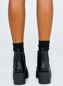 Princess Polly Lipstikeamon Boots   Black Flash Sale