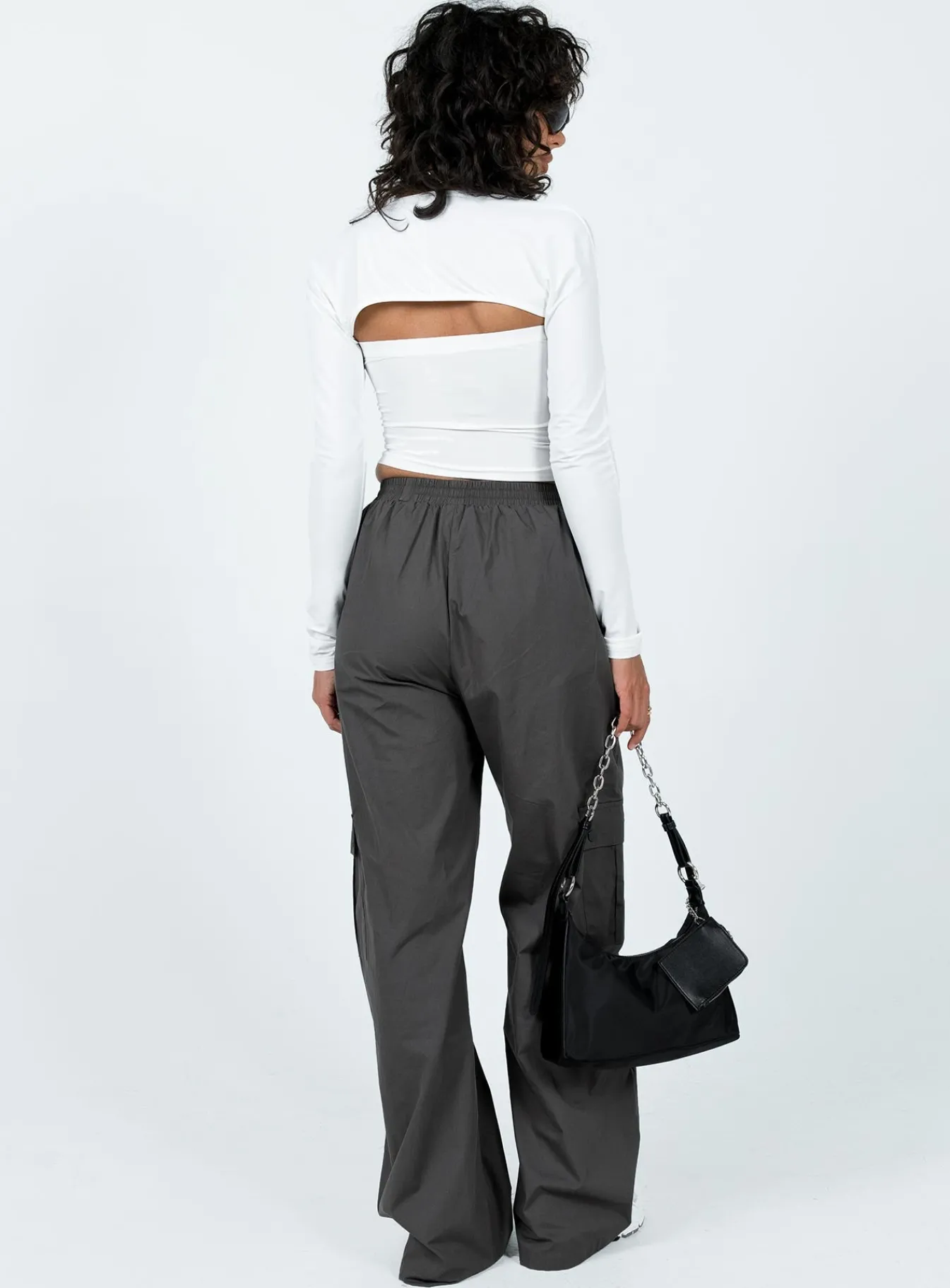 Princess Polly Lista Elastic Pocket Pants  Slate Fashion