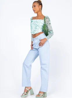 Princess Polly Livorno Straight Leg Ice Bluejeans Denim Best Sale