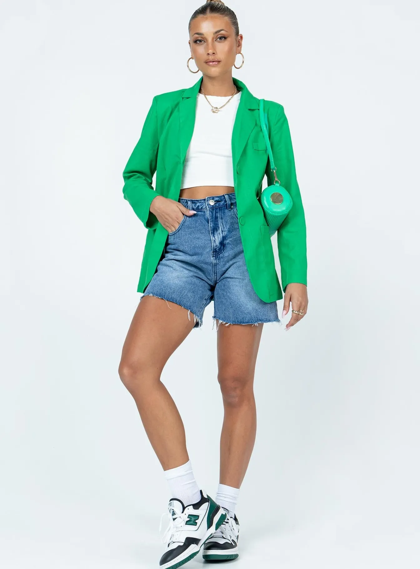 Princess Polly Llyod Blazer Green Shop
