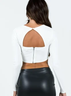 Princess Polly Loftus Long Sleeve Top  White Cheap