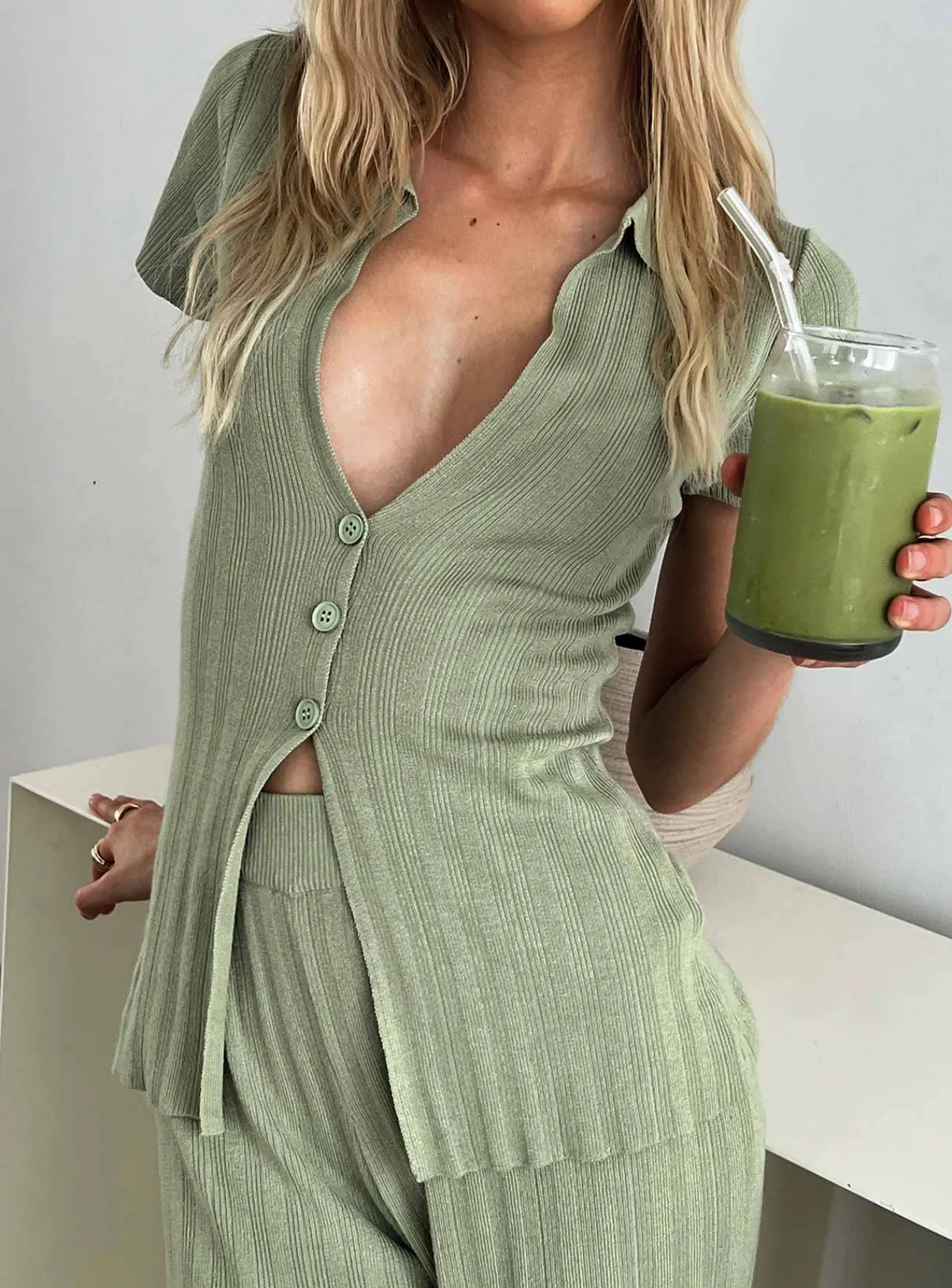 Princess Polly Loftus Set Sage Shop