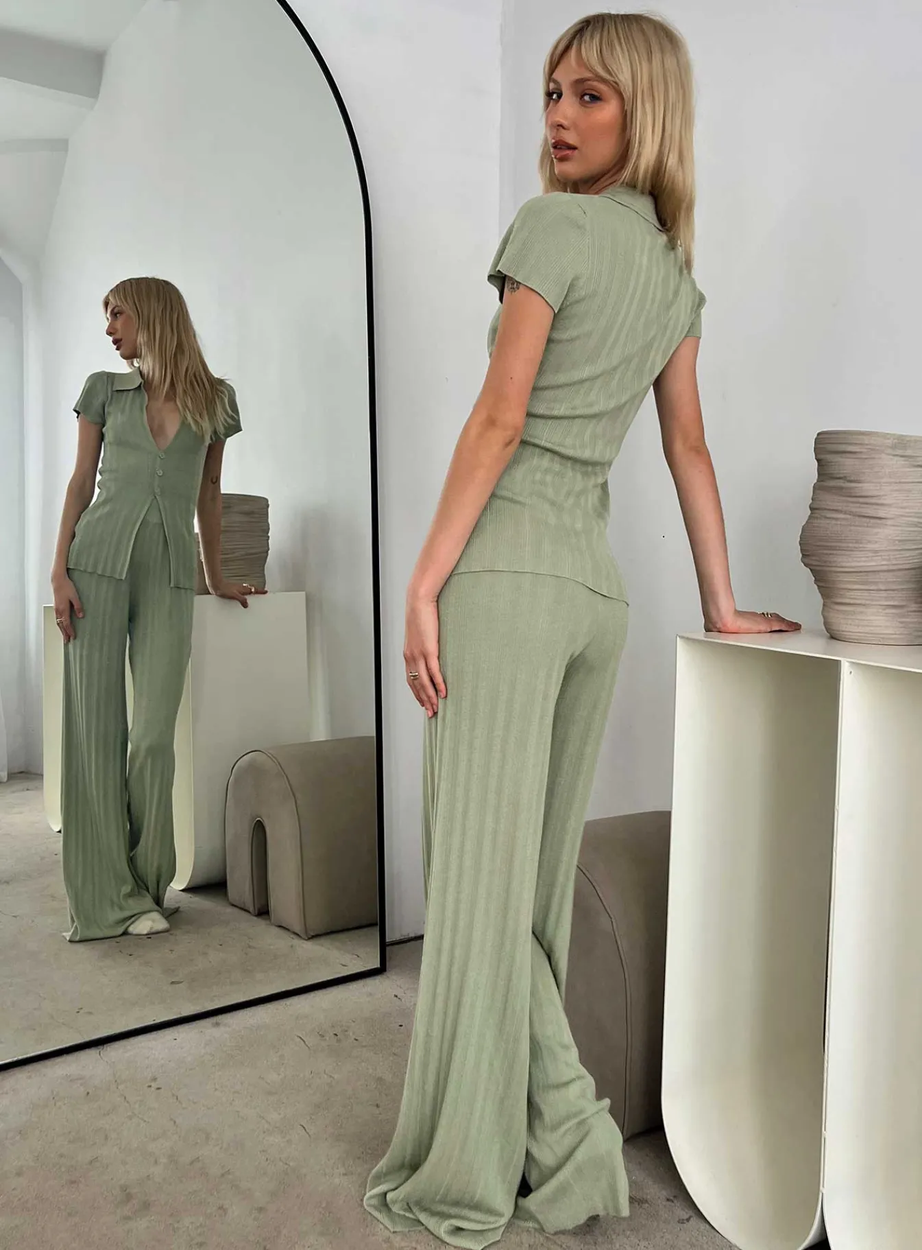 Princess Polly Loftus Set Sage Shop