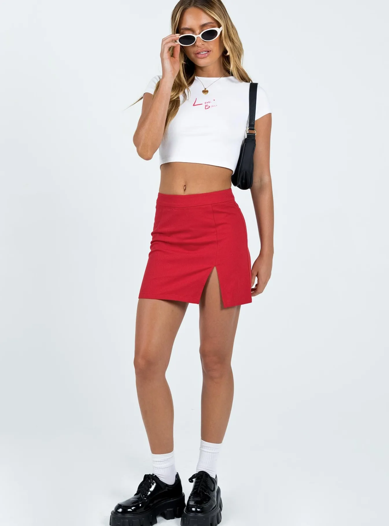 Princess Polly Lolita Mini Skirt Red New