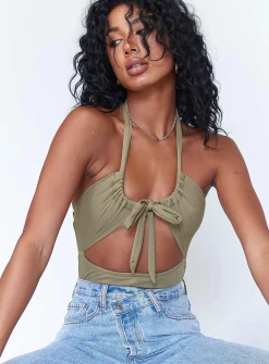 Princess Polly London Bodysuit  Khaki Online