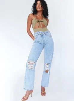 Princess Polly London Bodysuit Khaki Online
